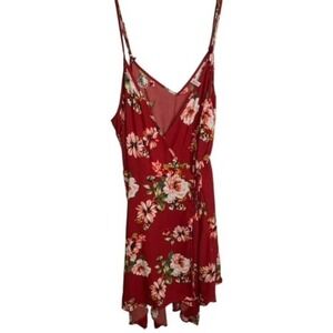 Xhilaration floral print wrap dress Sz Large handkerchief hem NWOTs